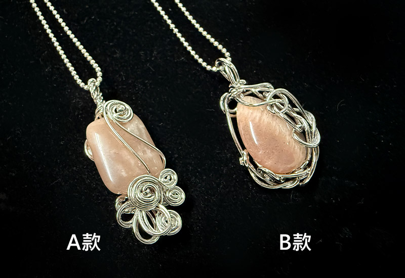 纍花絲瑬金系列-天然石簡約墬飾(003)